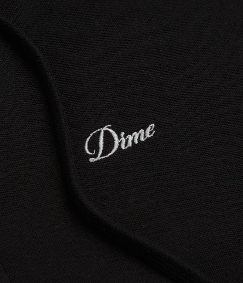 Dime Cursive Small Logo Full Zip Hoodie in Black
