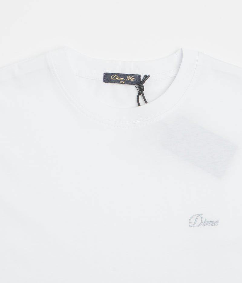 Dime Cursive Small Logo T-Shirt in White