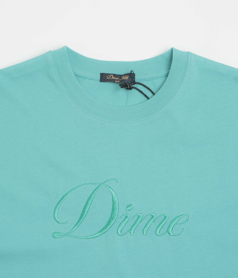 Dime Cursive T-Shirt in Vintage Teal