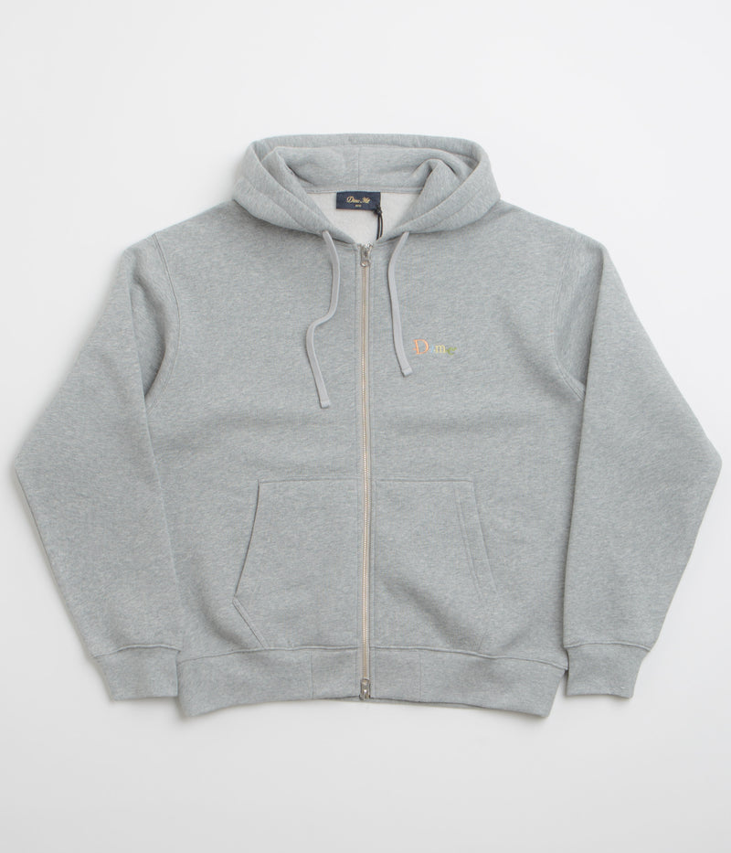 Dime Friends Full Zip Hoodie in Heather Grey