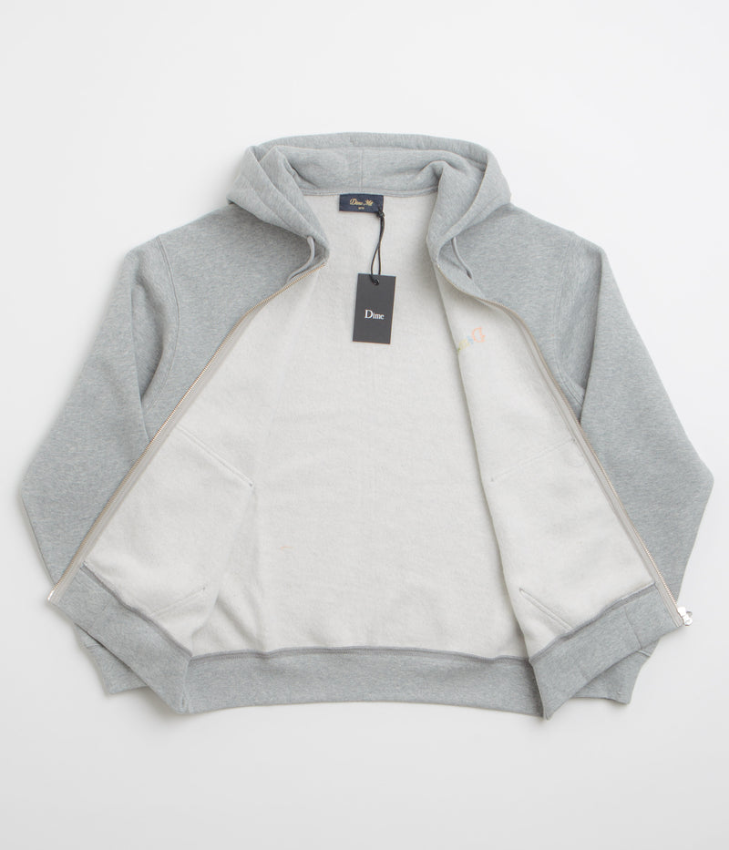 Dime Friends Full Zip Hoodie in Heather Grey