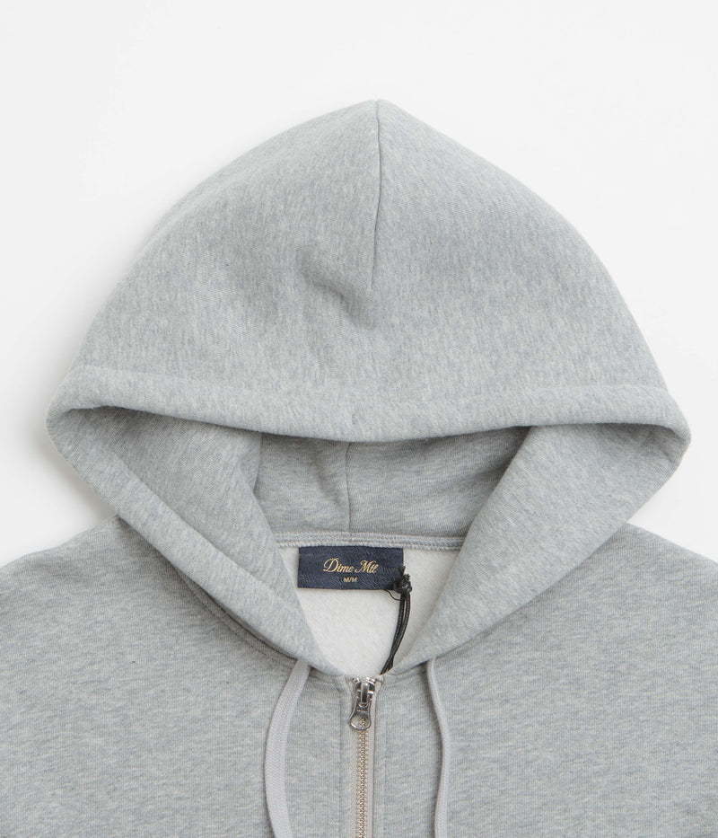 Dime Friends Full Zip Hoodie in Heather Grey