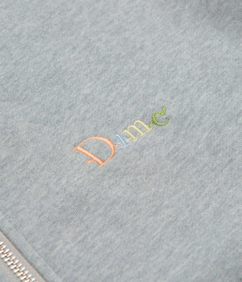 Dime Friends Full Zip Hoodie in Heather Grey