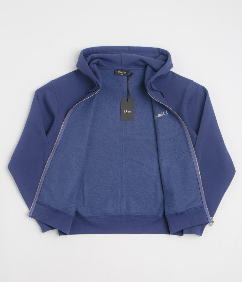 Dime Friends Full Zip Hoodie in Night Blue