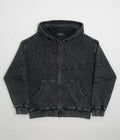 Dime Premium Waffle Full Zip Hoodie in Faded Black