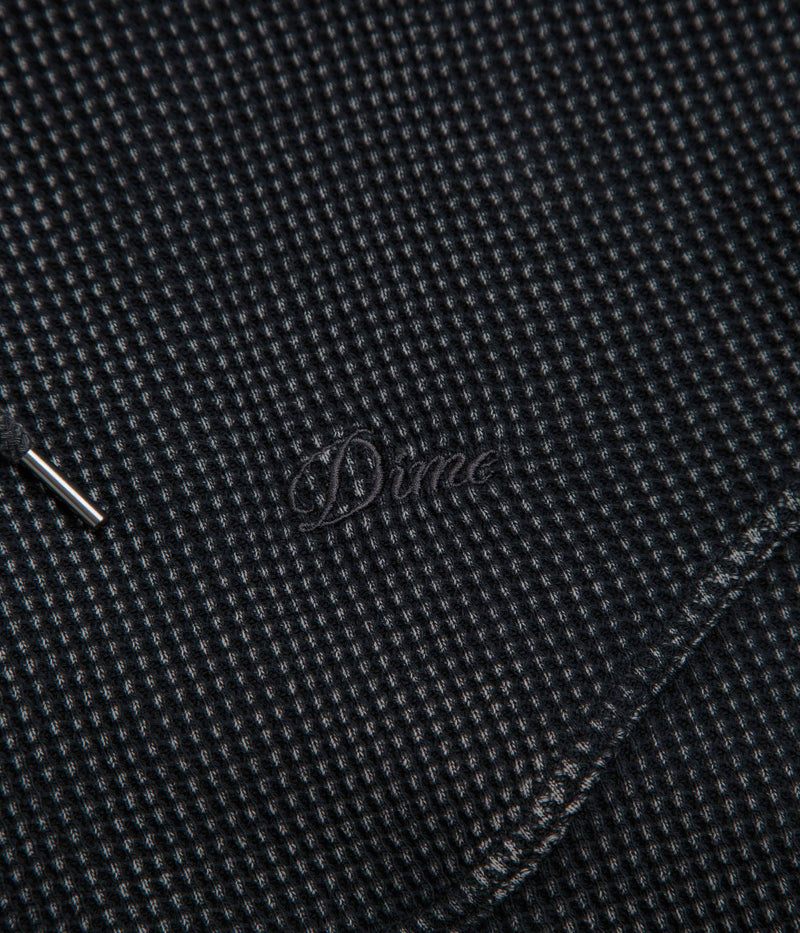 Dime Premium Waffle Full Zip Hoodie in Faded Black