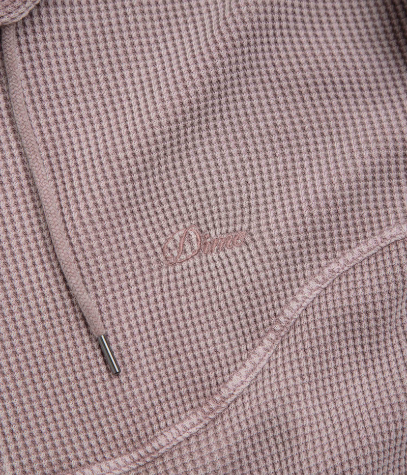 Dime Premium Waffle Full Zip Hoodie in Faded Mauve