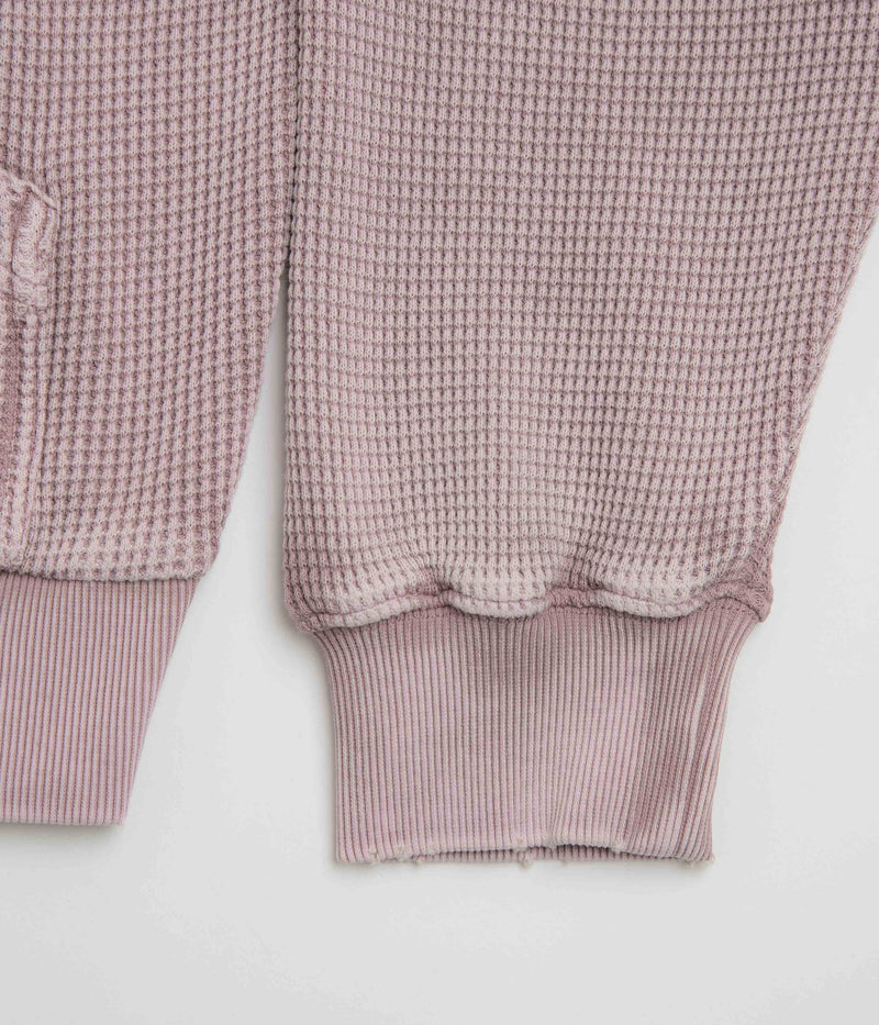 Dime Premium Waffle Full Zip Hoodie in Faded Mauve