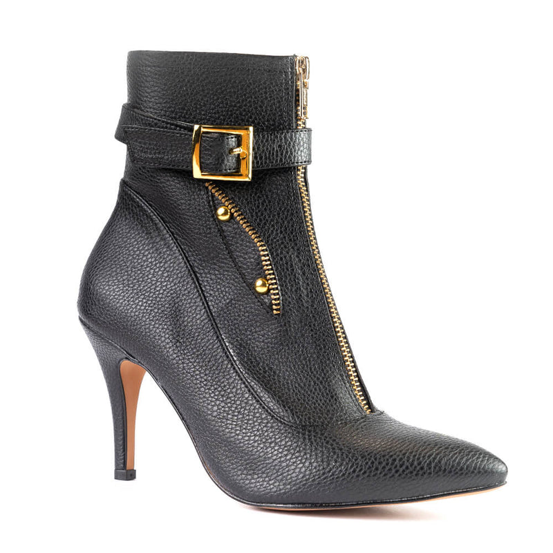 Esra - Black Vegan Leather - Street Sole