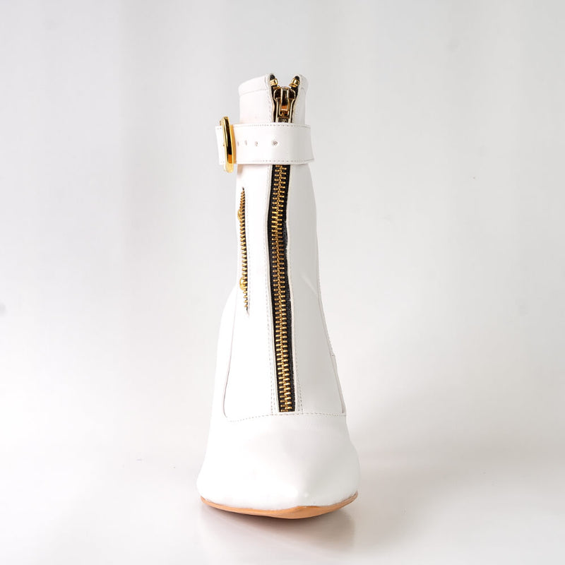 Esra - White Vegan Leather - Street Sole