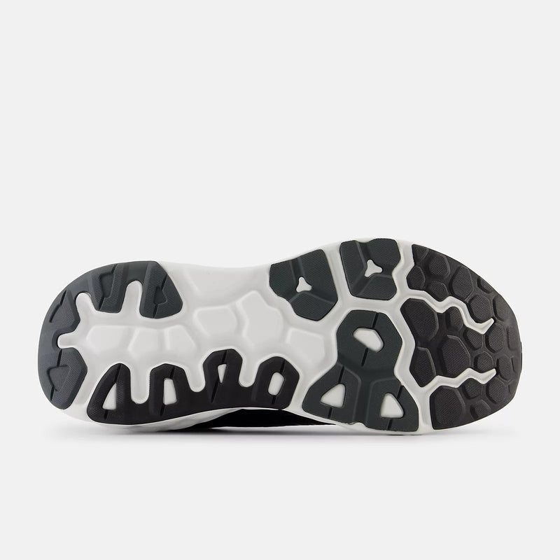New Balance Fresh Foam X 840v1 running shoes outsole featuring multi-pattern black and white rubber with textured grip, bottom view.