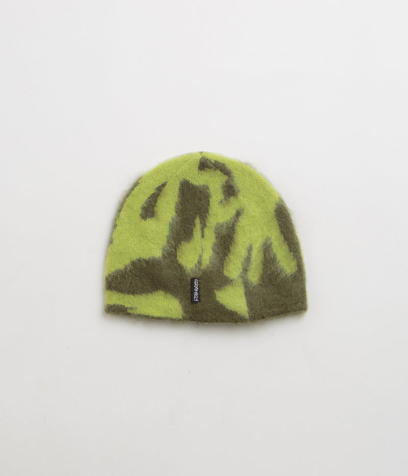 Gramicci Mohair Burly Runningman Beanie in Chartreuse