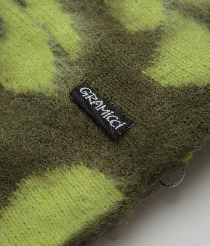 Gramicci Mohair Burly Runningman Beanie in Chartreuse