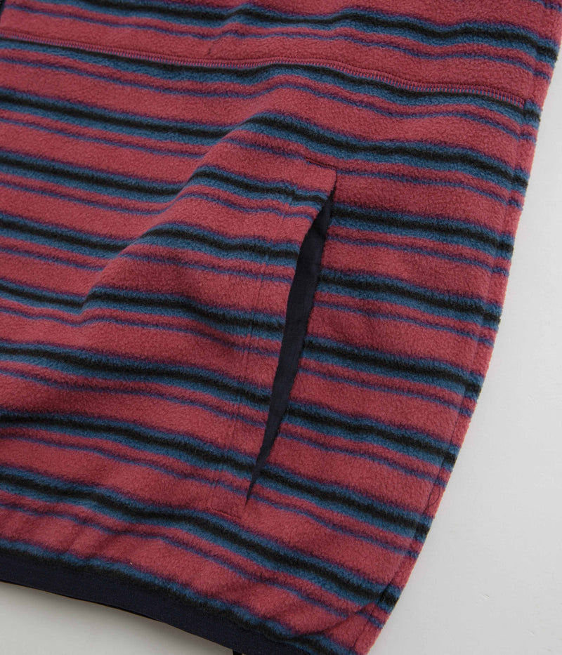 Gramicci Thermal Fleece Reversible Vest in Berry Stripe