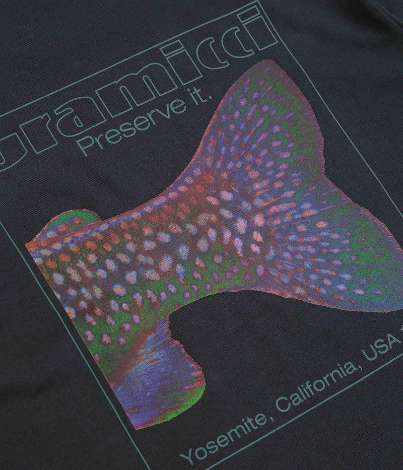 Gramicci Trouttail T-Shirt in Vintage Black