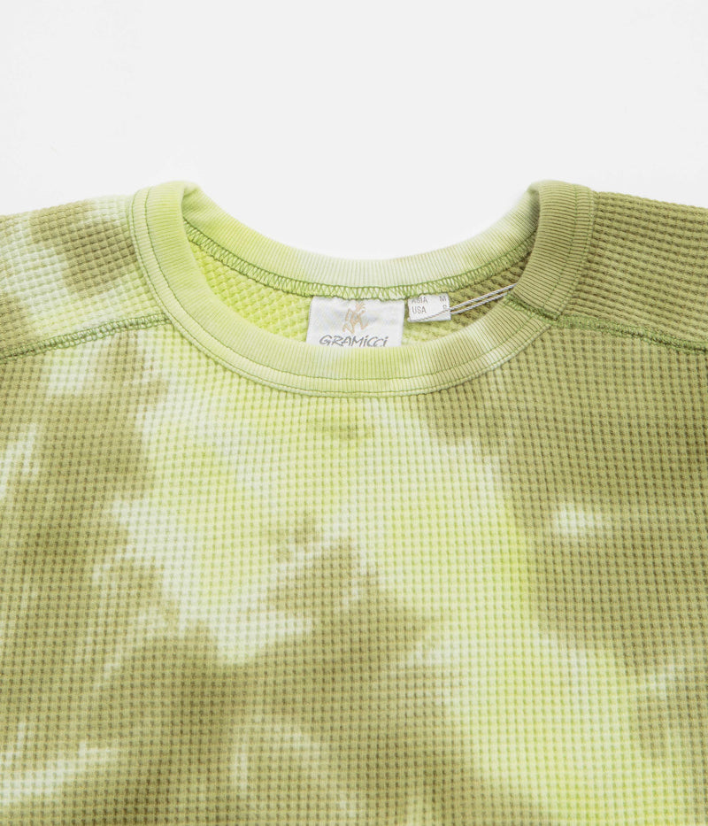 Gramicci Waffle Crewneck Sweatshirt in Jade Tie Dye