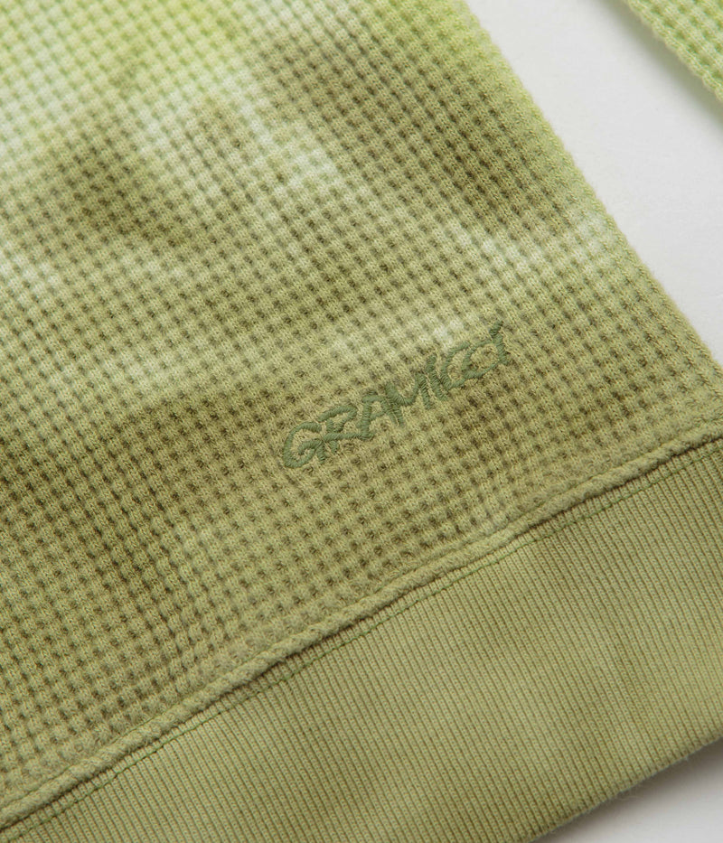 Gramicci Waffle Crewneck Sweatshirt in Jade Tie Dye
