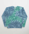 Gramicci Waffle Crewneck Sweatshirt in Turquoise Tie Dye