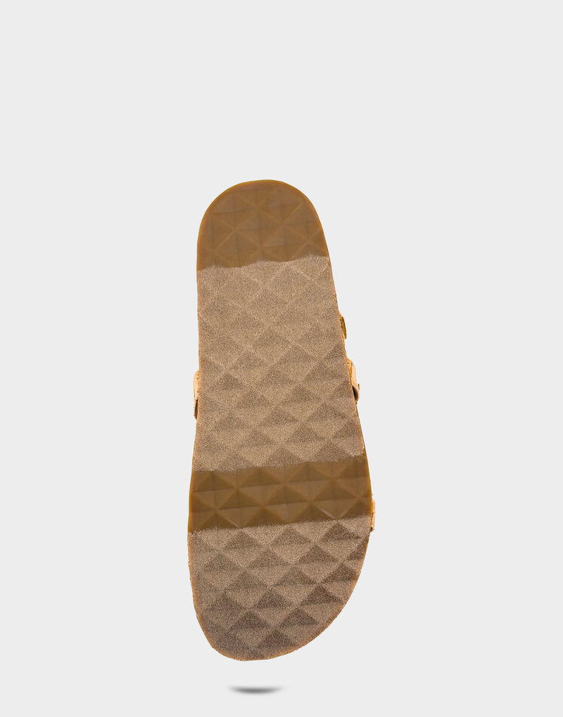 Comfortable Women's Footbed Sandal in Natural Cork Bottom View