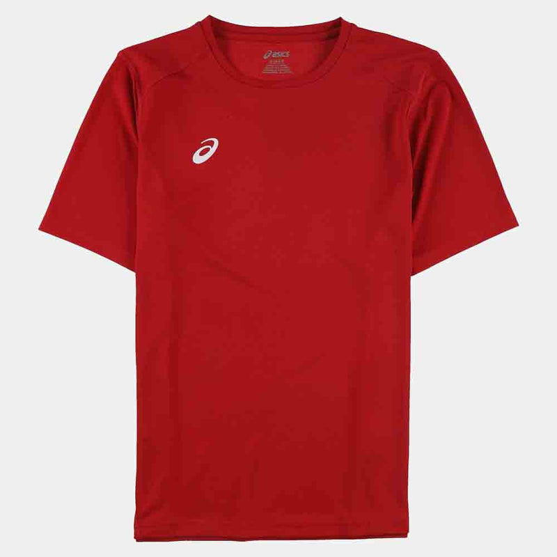 Front view of the Asics Men's Circuit 2 Short Sleeve Top - Red.