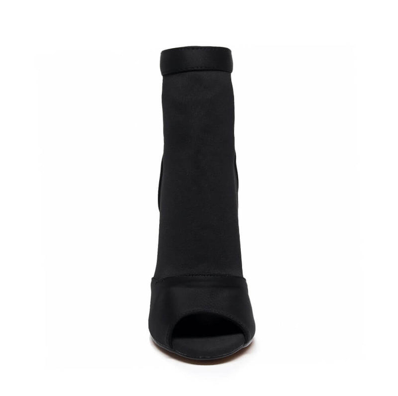 Mina - Black Lycra - Suede Sole