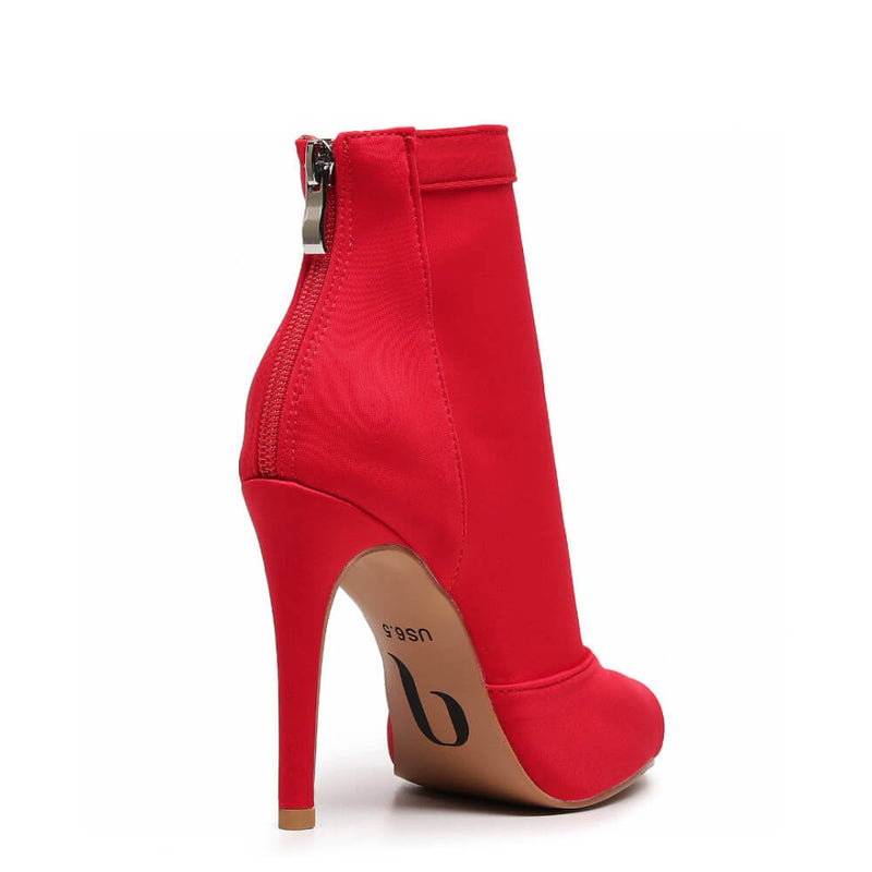 Mina - Red Lycra - Suede Sole
