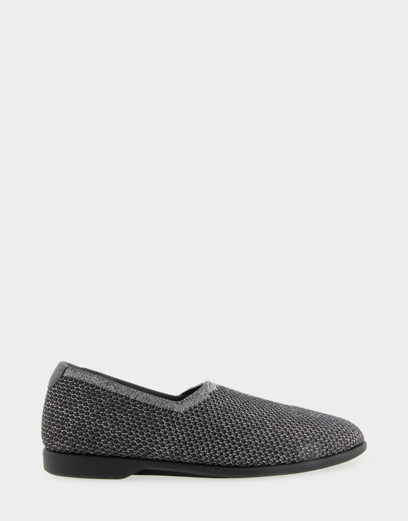 Comfortable Women's Nathaly Loafer In Gunmetal Fabric, side view