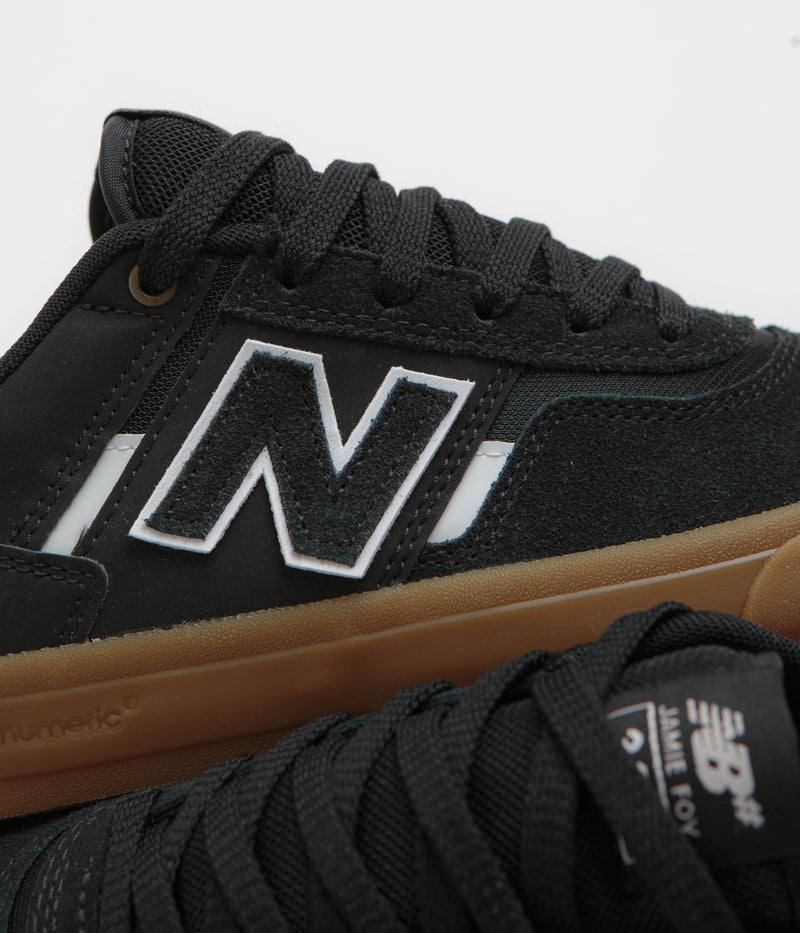New Balance Numeric 306 Jamie Foy Shoes in Black and Gum / White