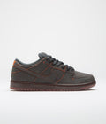 Nike SB Dunk Low Pro Premium 'Krampus' Shoes in Dark Smoke Grey and Campfire Orange and Black