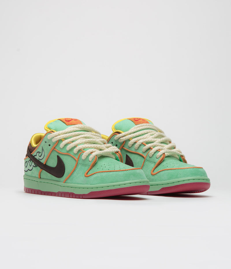 Nike SB Dunk Low Pro 'Rodeo' Shoes in Tourmaline and Baroque Brown and Monarch