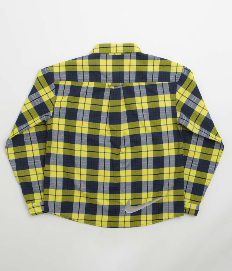 Nike SB Koston Flannel Shirt in Midnight Navy and Speed Yellow