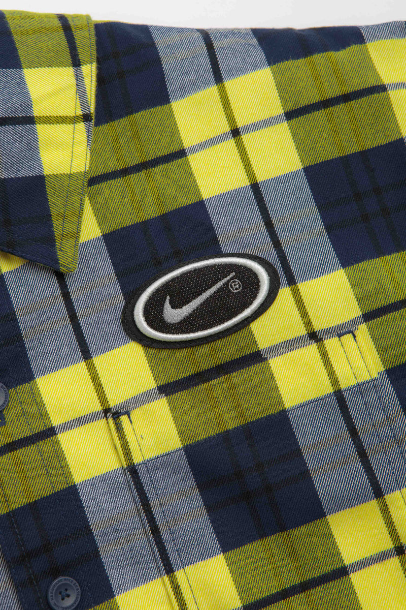 Nike SB Koston Flannel Shirt in Midnight Navy and Speed Yellow