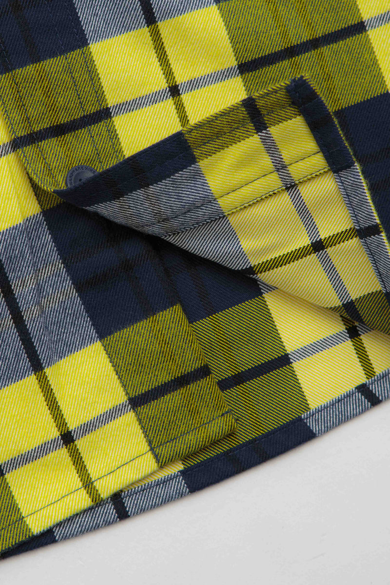 Nike SB Koston Flannel Shirt in Midnight Navy and Speed Yellow