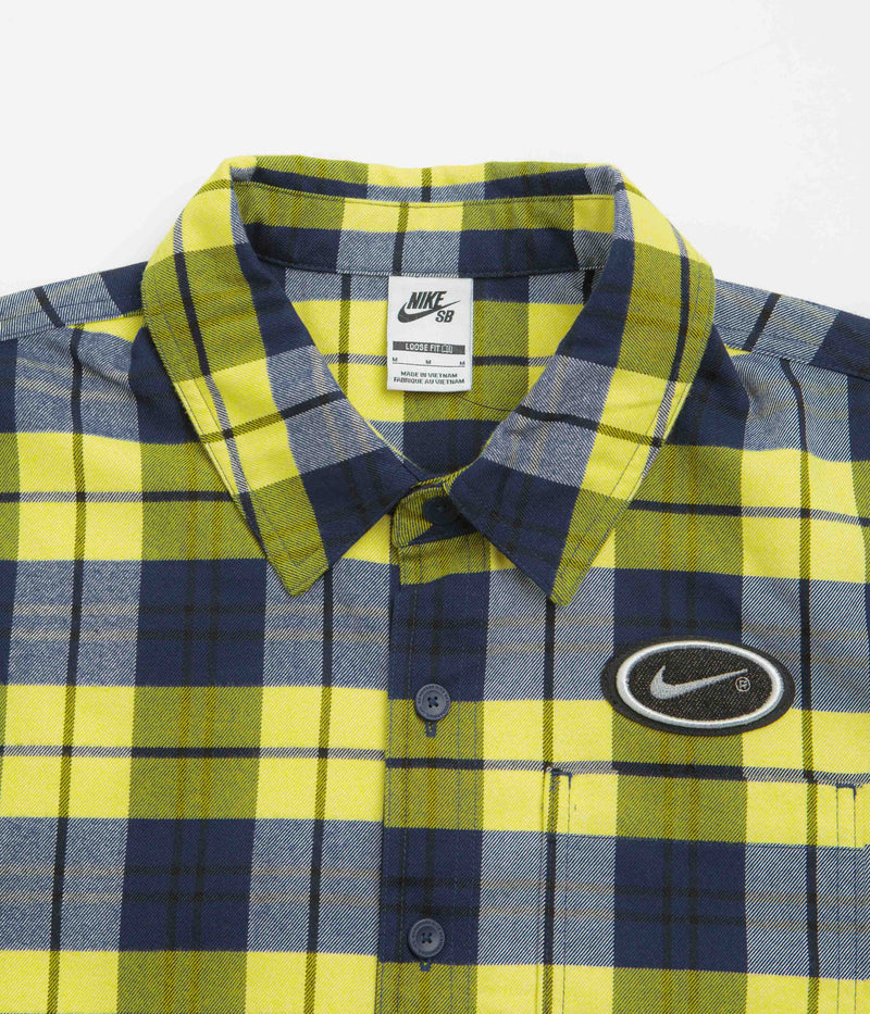 Nike SB Koston Flannel Shirt in Midnight Navy and Speed Yellow