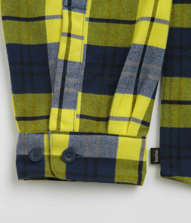 Nike SB Koston Flannel Shirt in Midnight Navy and Speed Yellow