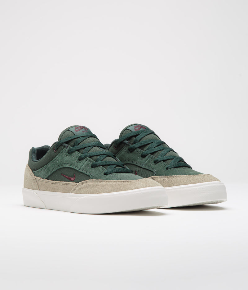 Nike SB Malor Shoes in Seaweed and Burgundy Crush and Khaki - Phantom