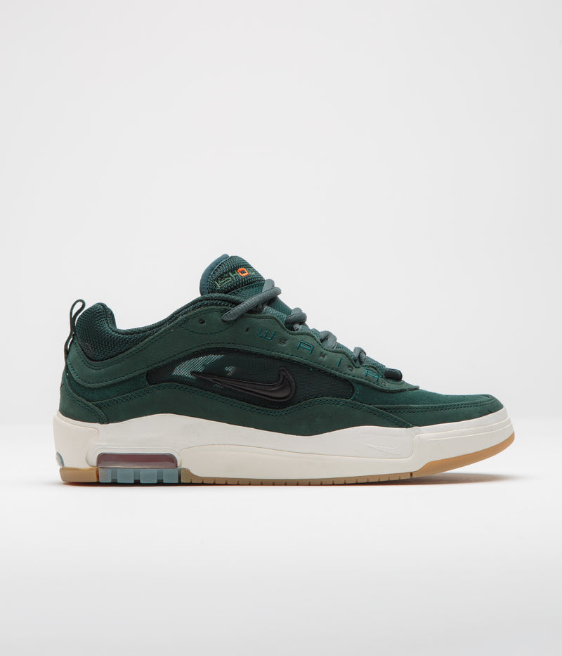Nike SB Orange Label Air Max Ishod Shoes in Deep Fir and Black and Fir - Sail