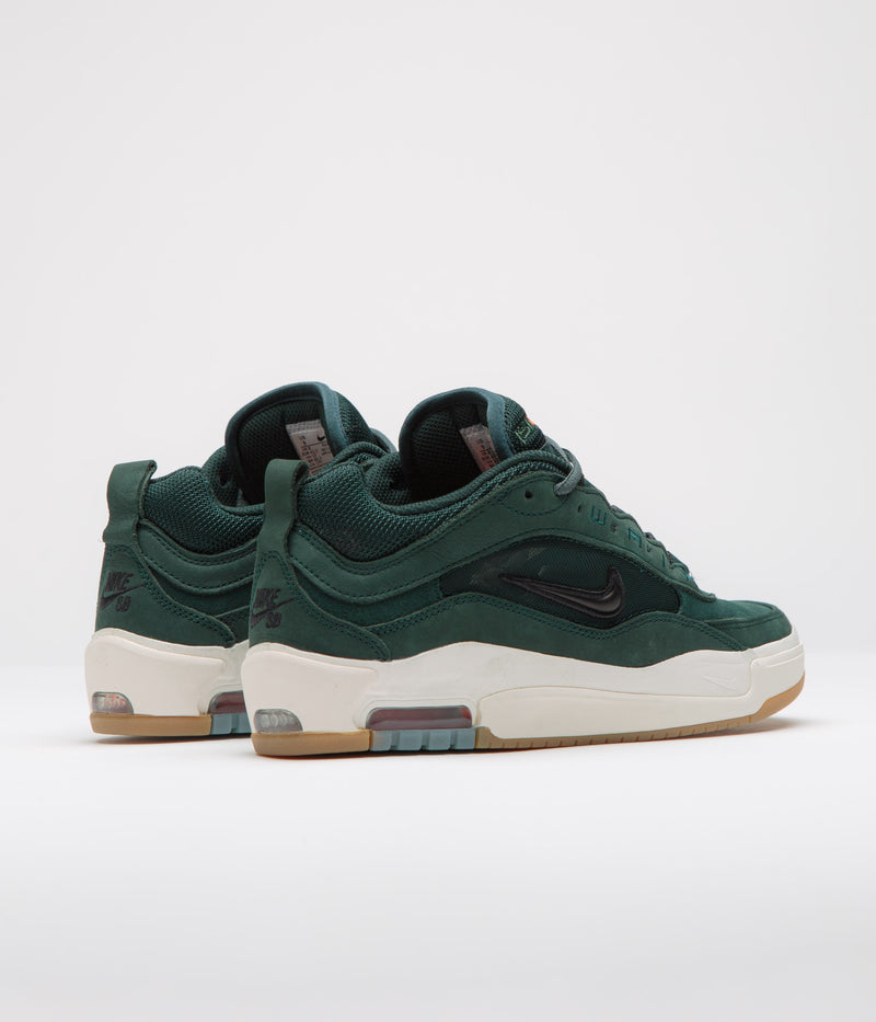 Nike SB Orange Label Air Max Ishod Shoes in Deep Fir and Black and Fir - Sail
