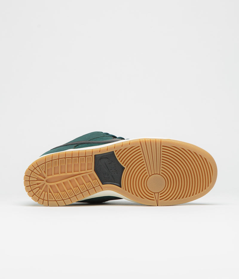 Nike SB Orange Label Dunk Low Pro Shoes in Deep Fir and Black and Fir - Sail
