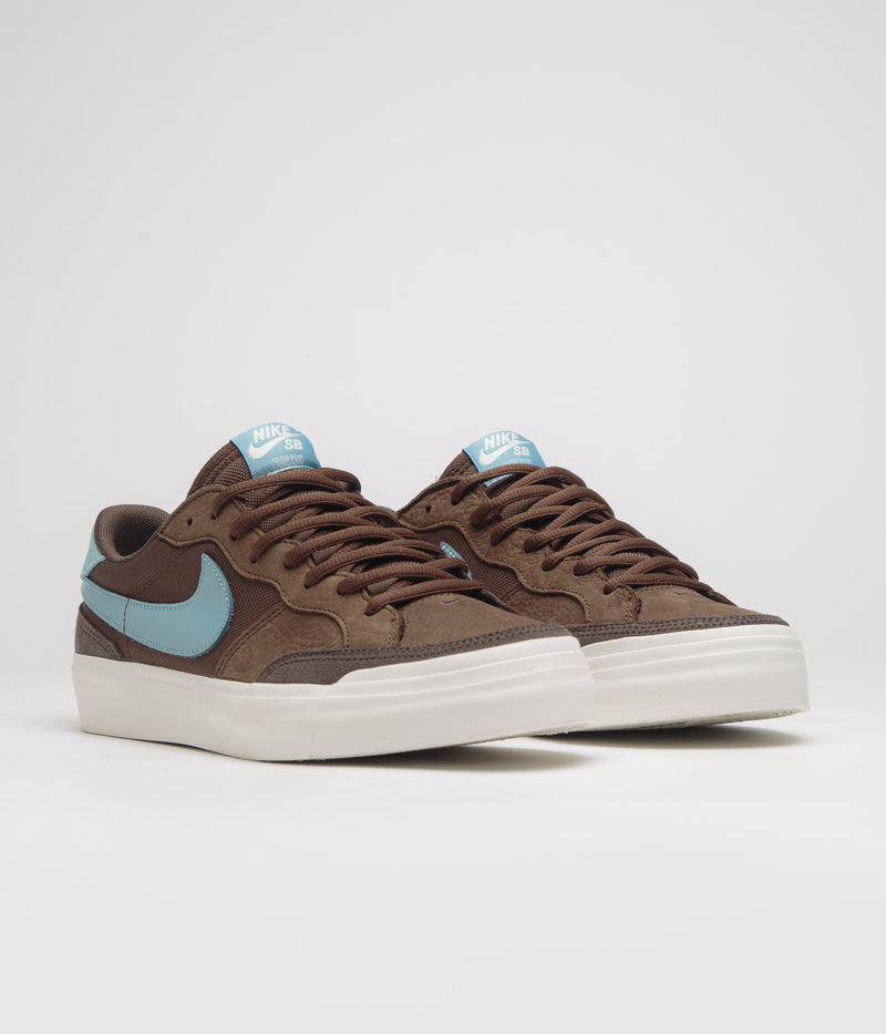 Nike SB Pogo Plus Shoes in Cacao Wow and Denim Turquoise and Baroque Brown - Sail
