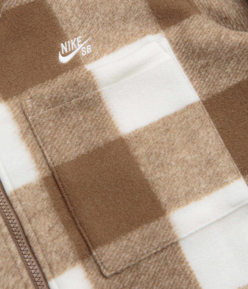 Nike SB STRTDYMRN Shirt Jacket in Sail and Mosswood Brown / White