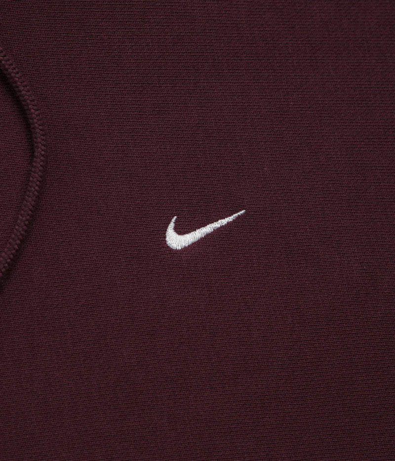 Nike Solo Swoosh Hoodie in Burgundy Crush and Burgundy Crush / White