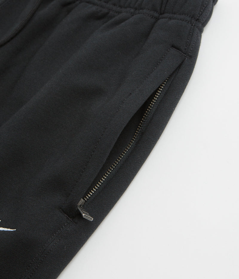 Nike Solo Swoosh Open Hem Sweatpants in Black and Black / White