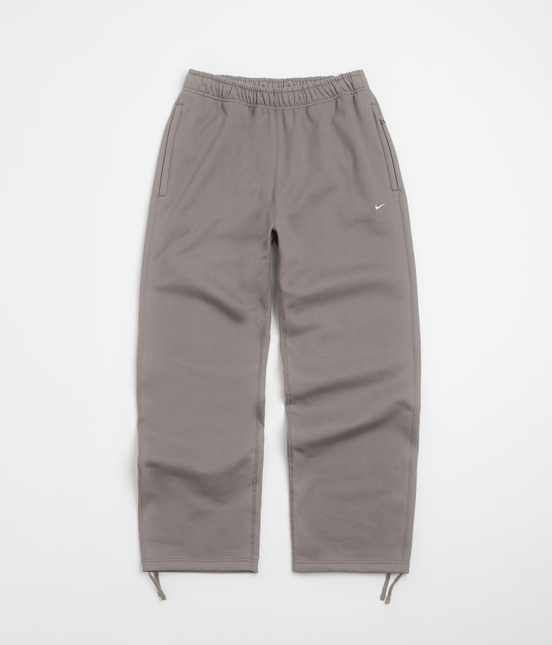 Nike Solo Swoosh Open Hem Sweatpants in Cave Stone and Cave Stone / White