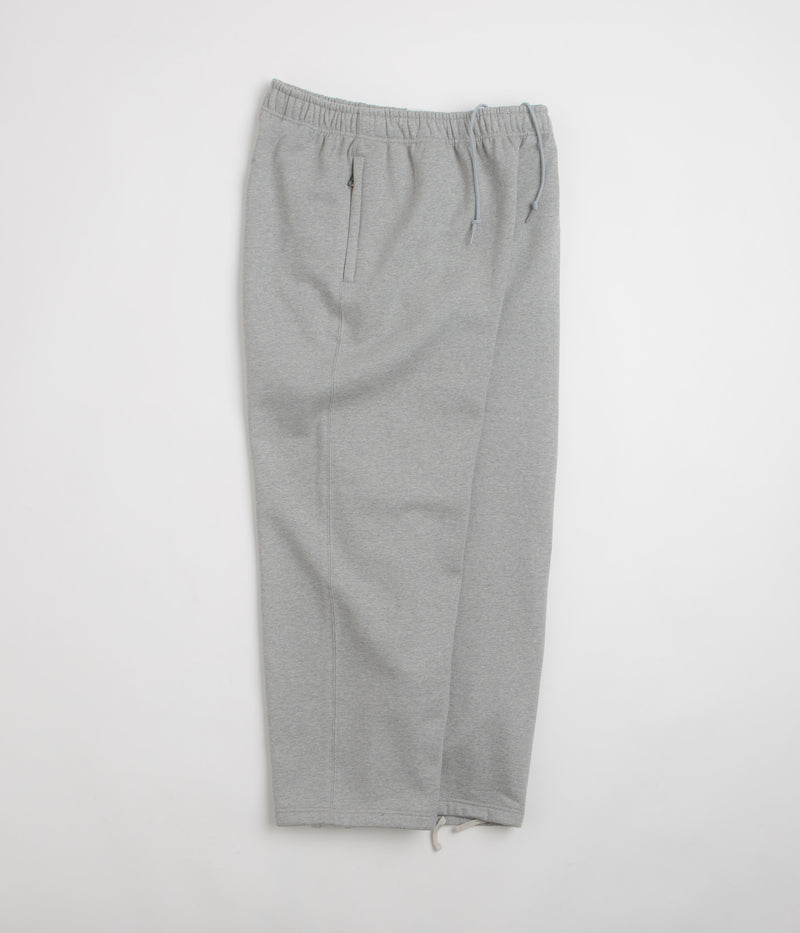 Nike Solo Swoosh Open Hem Sweatpants in Dark Grey Heather and Light Smoke Grey / White