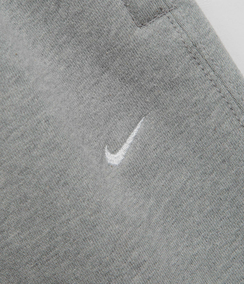 Nike Solo Swoosh Open Hem Sweatpants in Dark Grey Heather and Light Smoke Grey / White