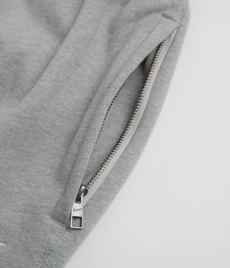 Nike Solo Swoosh Open Hem Sweatpants in Dark Grey Heather and Light Smoke Grey / White
