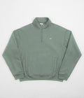 Nike Solo Swoosh Quarter Zip Sweatshirt in Clay Green and White
