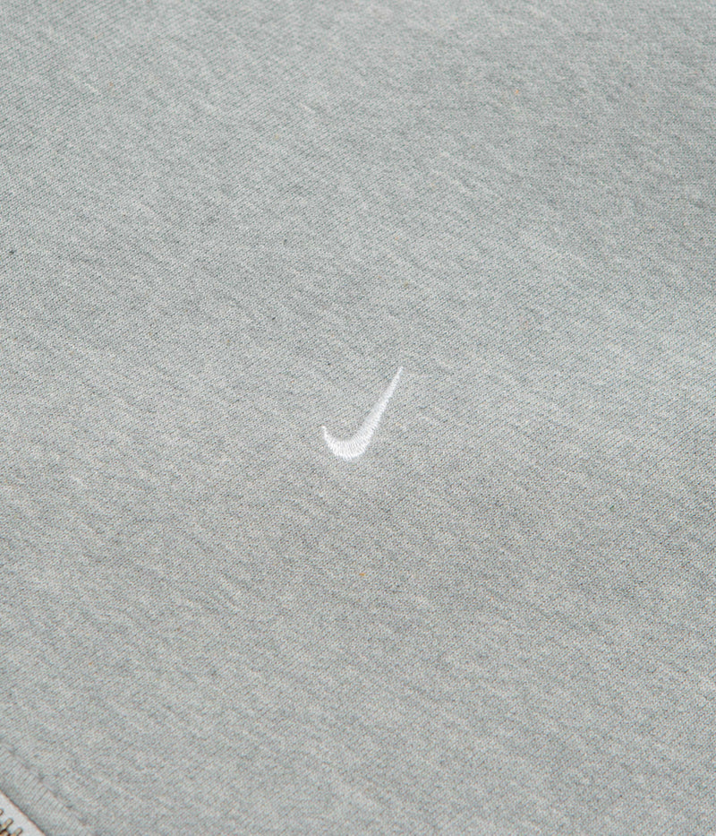 Nike Solo Swoosh Quarter Zip Sweatshirt in Dark Grey Heather and White