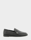 Comfortable Women's Noha Loafer In Black Leather, side view